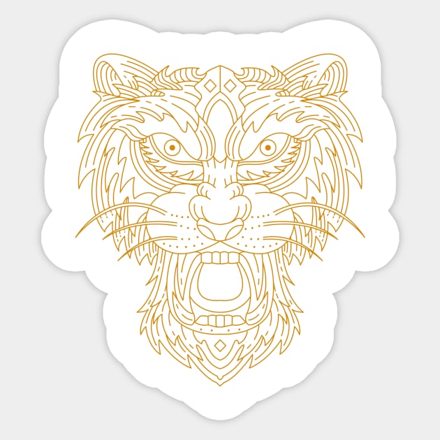 TIGER HEAD Sticker by polkamdesign